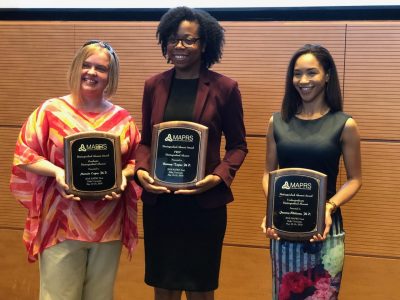 VT MAPRS alumni receiving the Distinguished Alumni Award in 2018.